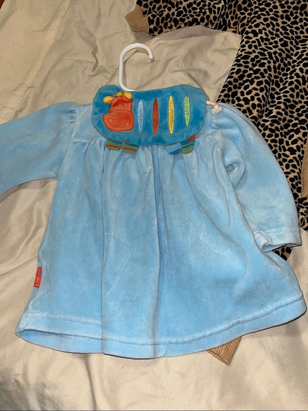 VINTAGE Le Top lot of 2 baby velour one piece and dress